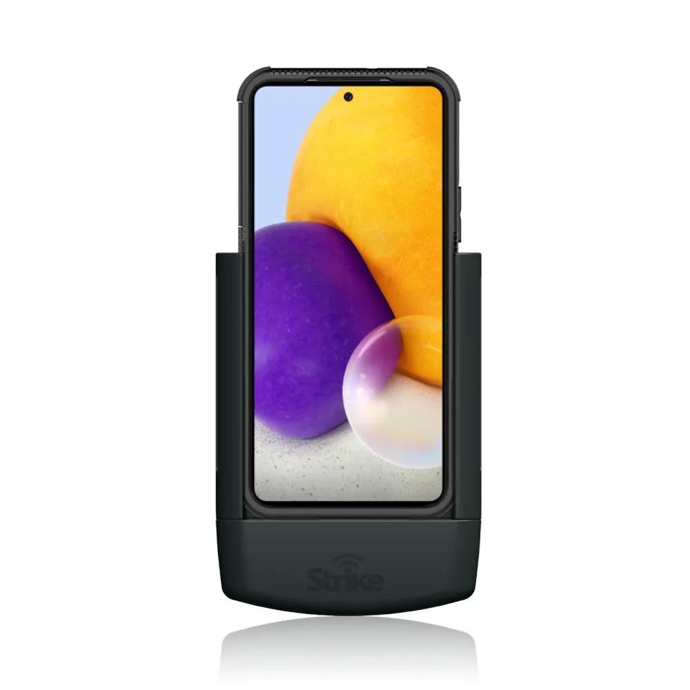 Strike Alpha in-car Cradle for Samsung Galaxy A72 that work with Strike Rugged Case On