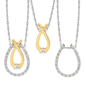 Teardrop Enhanceable Diamond Pendant