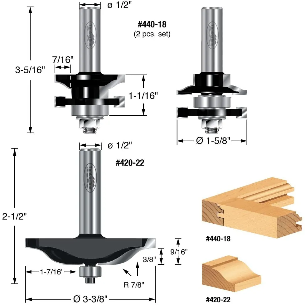 Timberline TRS-260 3 Piece Ogee Raised Panel Door Making Set
