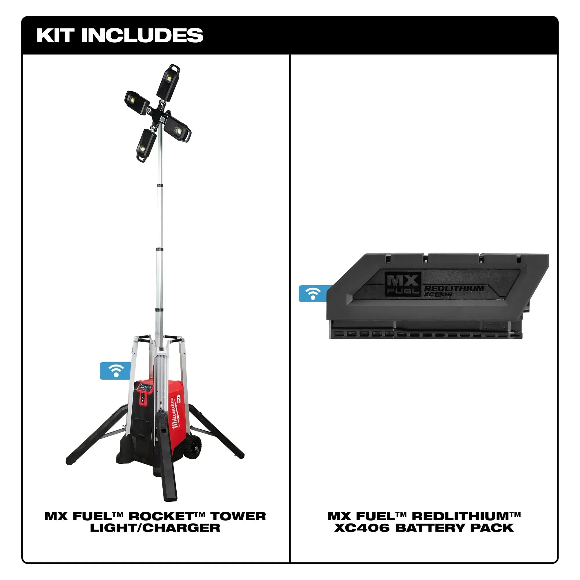 Tower Light - Milwaukee MX FUEL™ ROCKET™ Tower Light/Charger MXF041-1XC