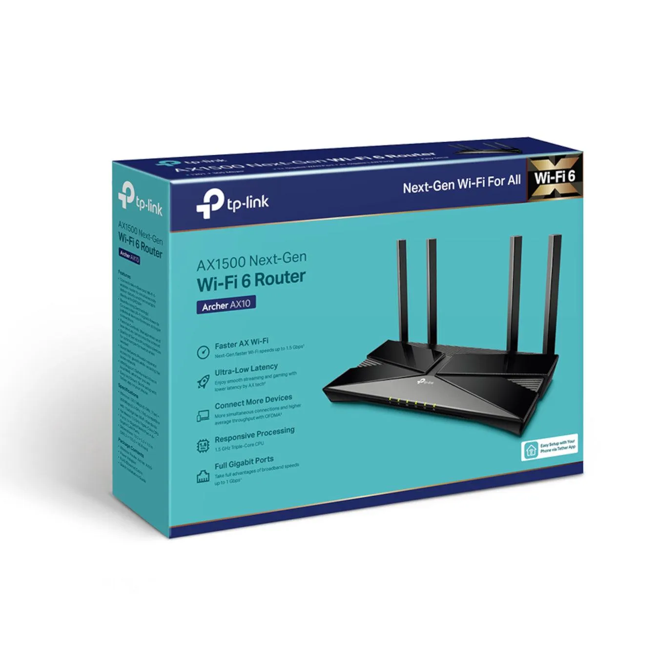 TP-Link AX1500 Wireless Dual-Band Gigabit Wi-Fi 6 Router | ARCHER AX10
