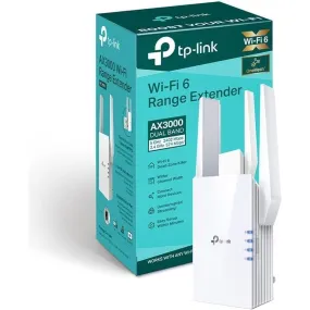 TP-Link AX3000 Dual Band Mesh Wi-Fi 6 Range Extender, Broadband/Wi-Fi Extender, Wi-Fi Booster/Hotspot with 1 Gigabit Port, 160 MHz Channels, Built-In Access Point Mode, Easy Setup, UK Plug (RE705X)