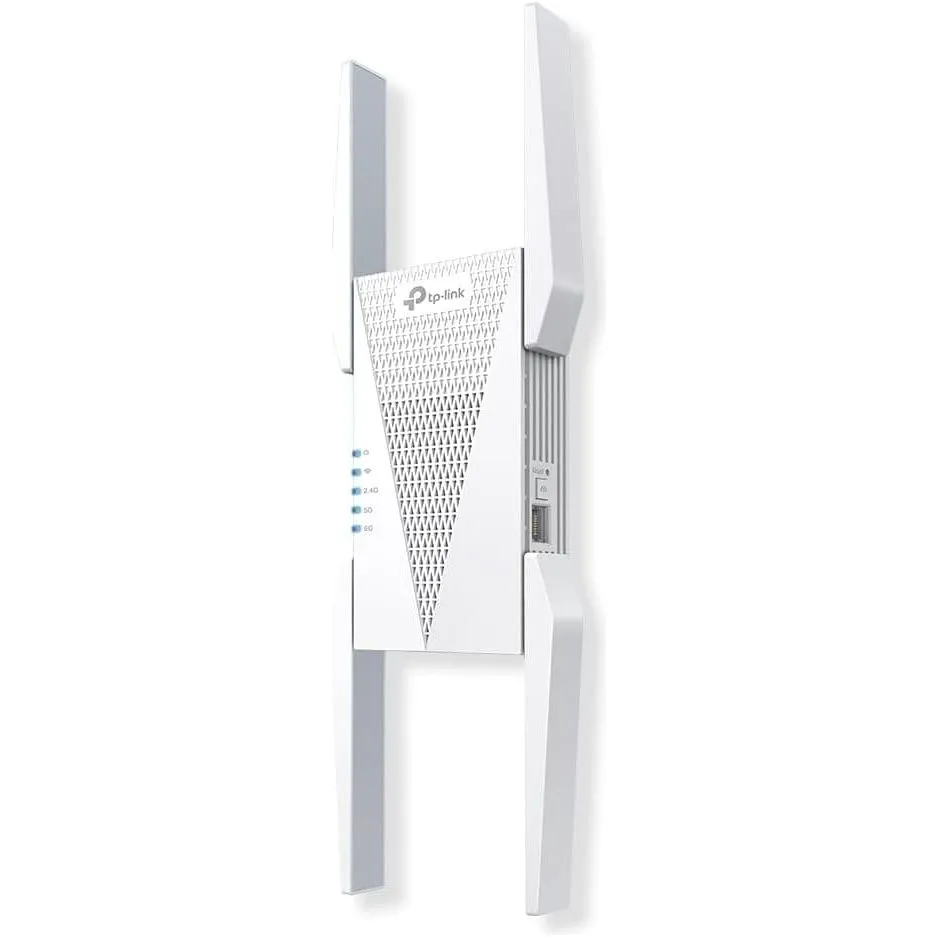 TP-Link AXE5400 Tri-Band Mesh Wi-Fi 6E Range Extender, Broadband/Wi-Fi Extender, Wi-Fi Booster/Hotspot with 1 Gigabit Port, 160 MHz Channels, Built-In Access Point Mode, Easy Setup, UK Plug (RE815XE)