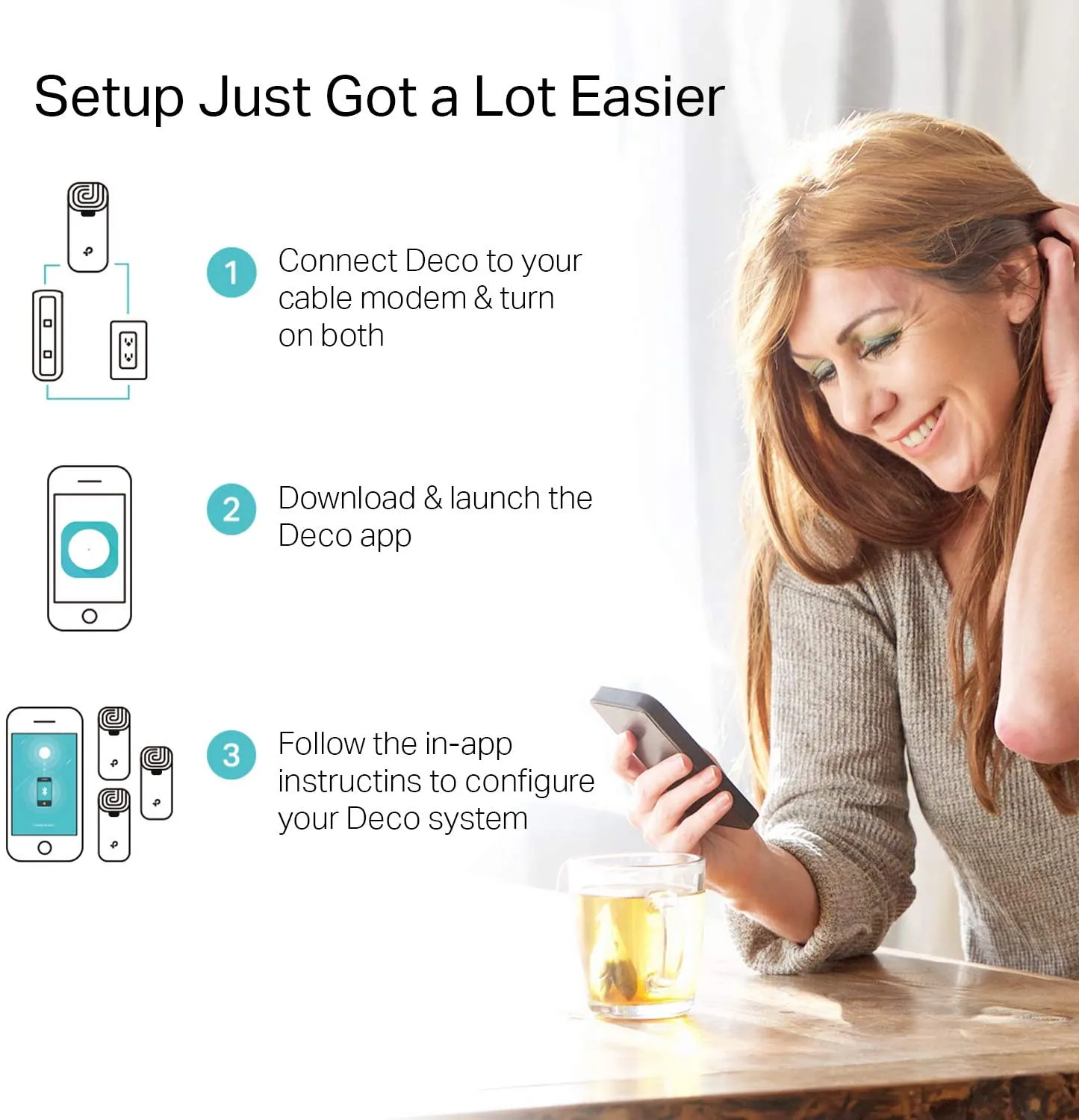TP-Link Deco S4 Mesh WiFi System – Up to 5,500 Sq.ft. Coverage, Replaces WiFi Router and Extender, Gigabit Ports, Works with Alexa, 3-pack