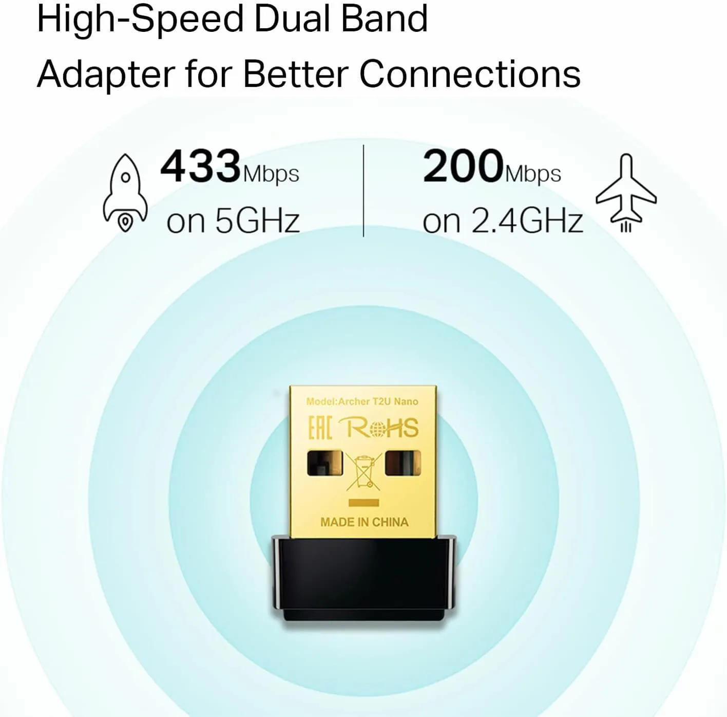 TP-Link Nano AC600 USB Wi-Fi Adapter(Archer T2U Nano)- 2.4G/5G Dual Band Wireless Network Adapter for PC Desktop Laptop, Mini Travel Size, Supports Windows 11,10, 8.1, 8, 7, XP/Mac OS 10.9-10.15