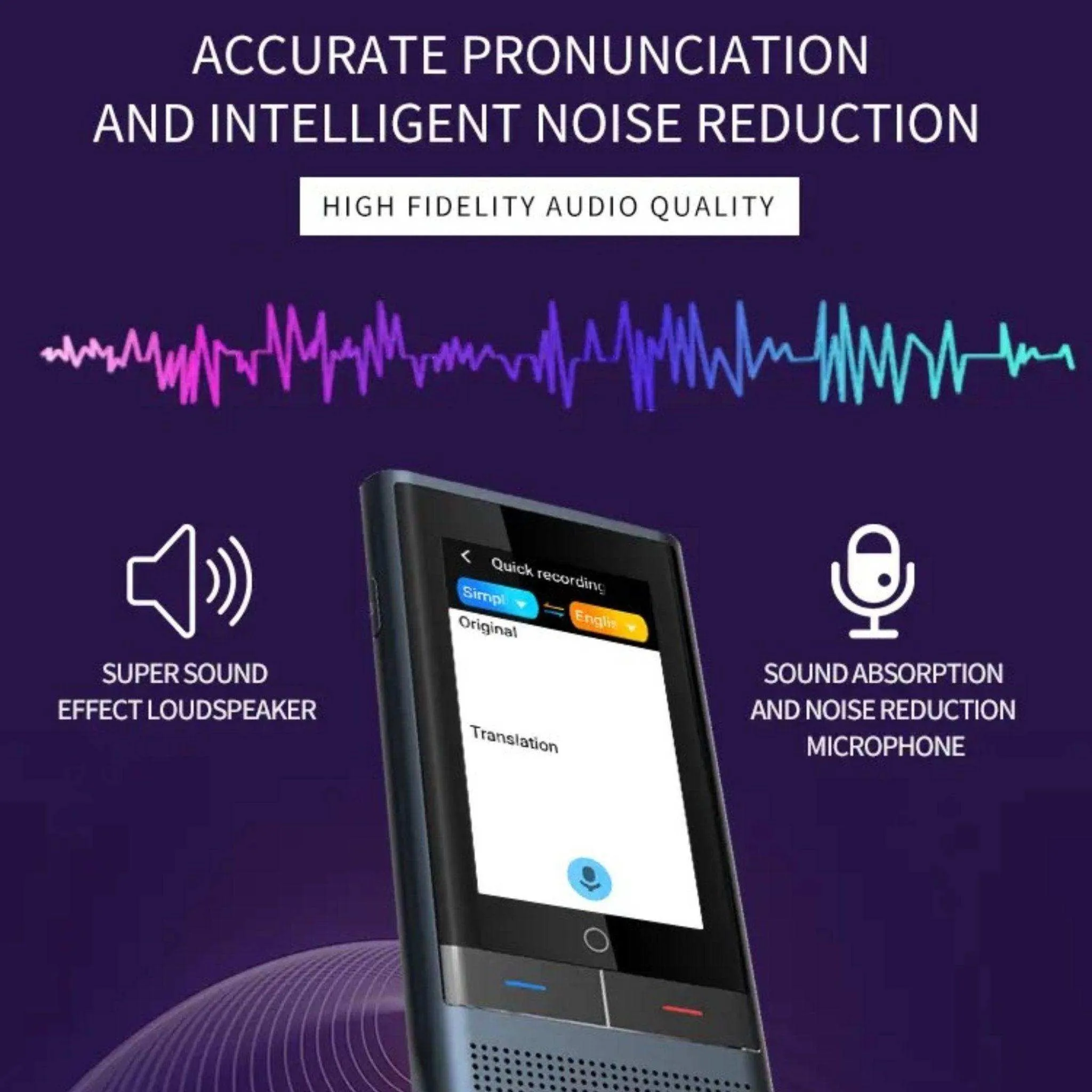 TUTT Z6 4G AI Language Voice and Image Translator Two Way | Simultaneous Interpretation | 1G 16G ROM AI Assistance | 138 Online 19 Offline | Micro SIM Card