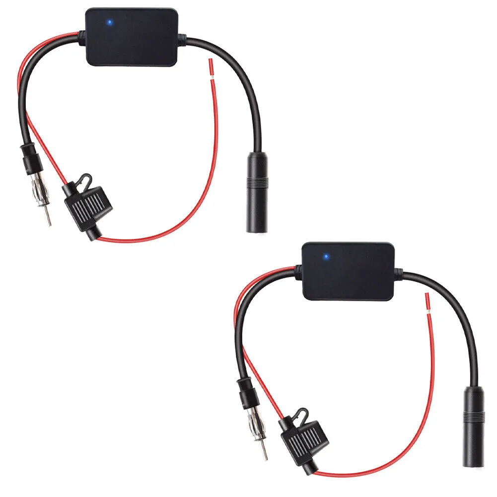 US 1-2 Pcs Car Auto Stereo FM & AM Radio Signal Antenna Aerial Amp Amplifier