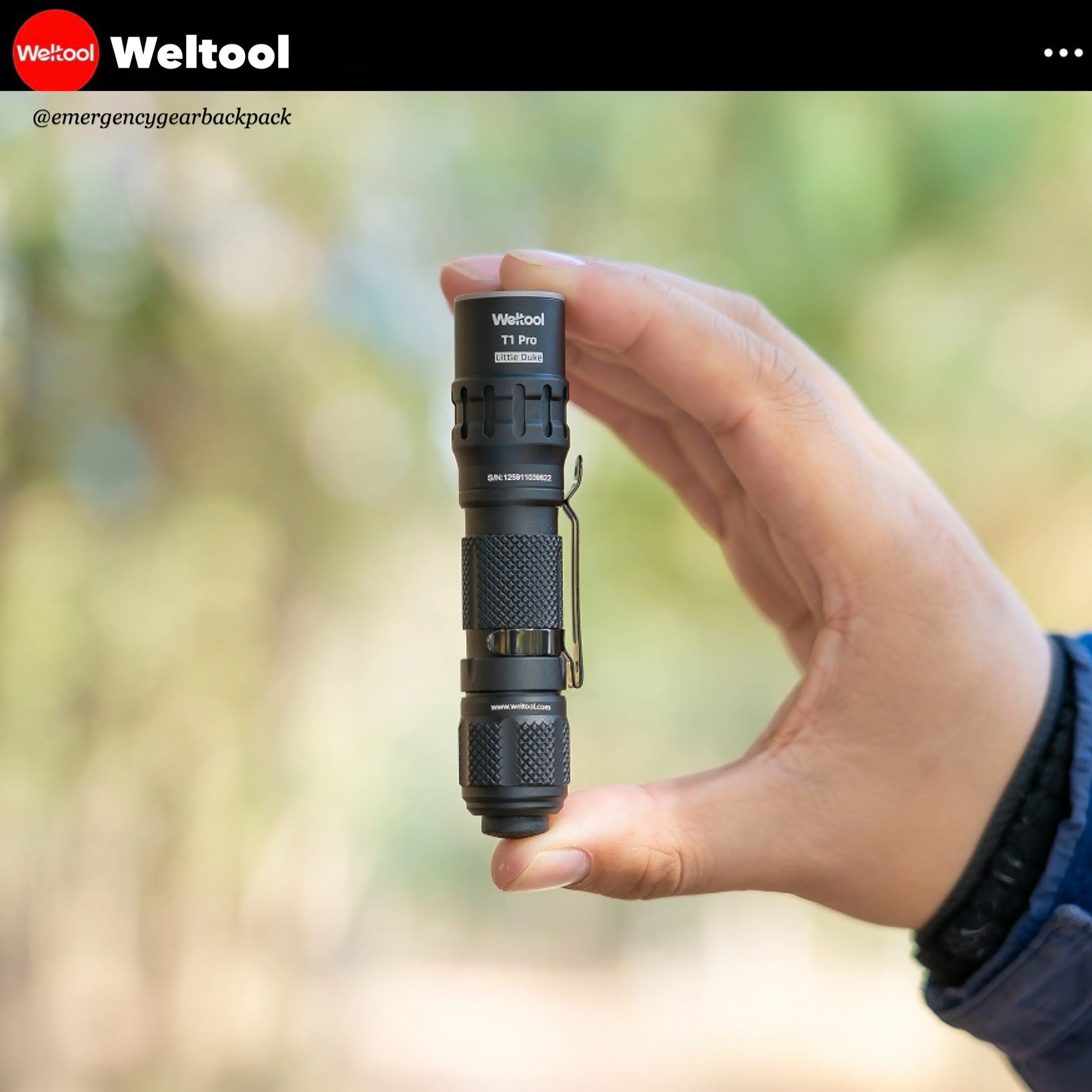 Weltool T1 Pro TAC Tactical Flashlight 540 Lumens 290M