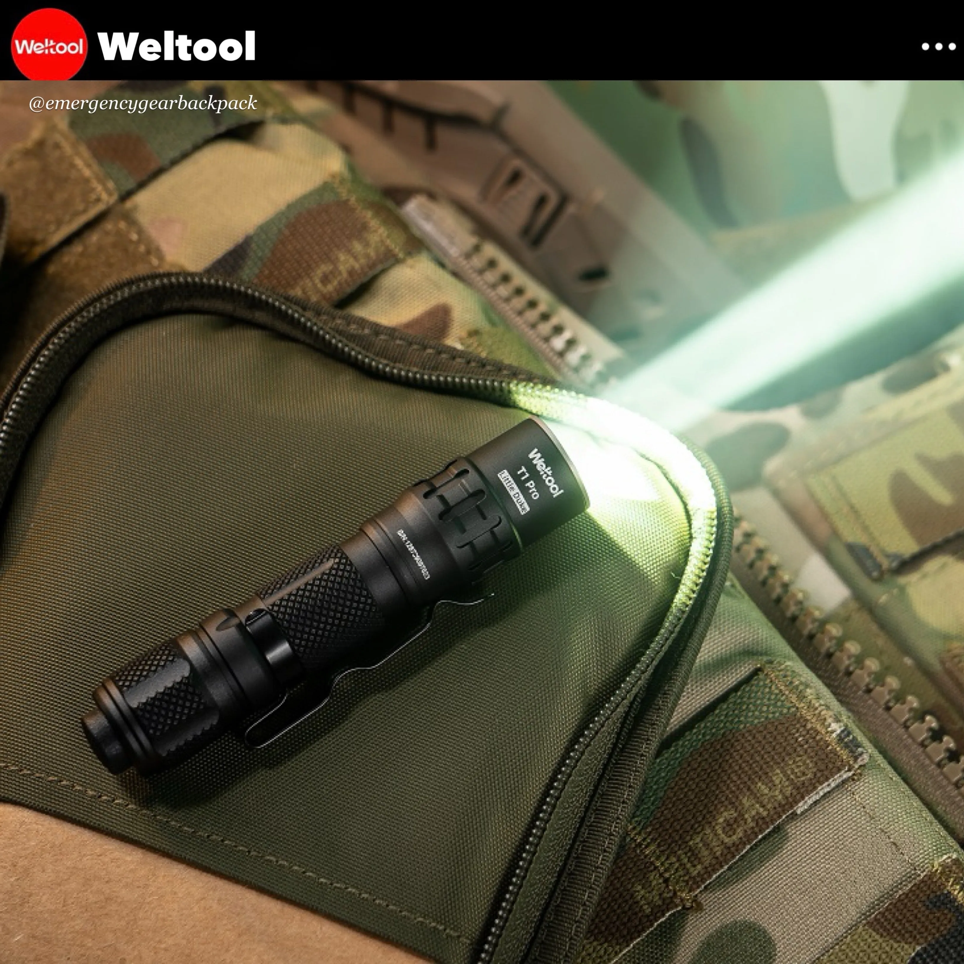 Weltool T1 Pro TAC Tactical Flashlight 540 Lumens 290M