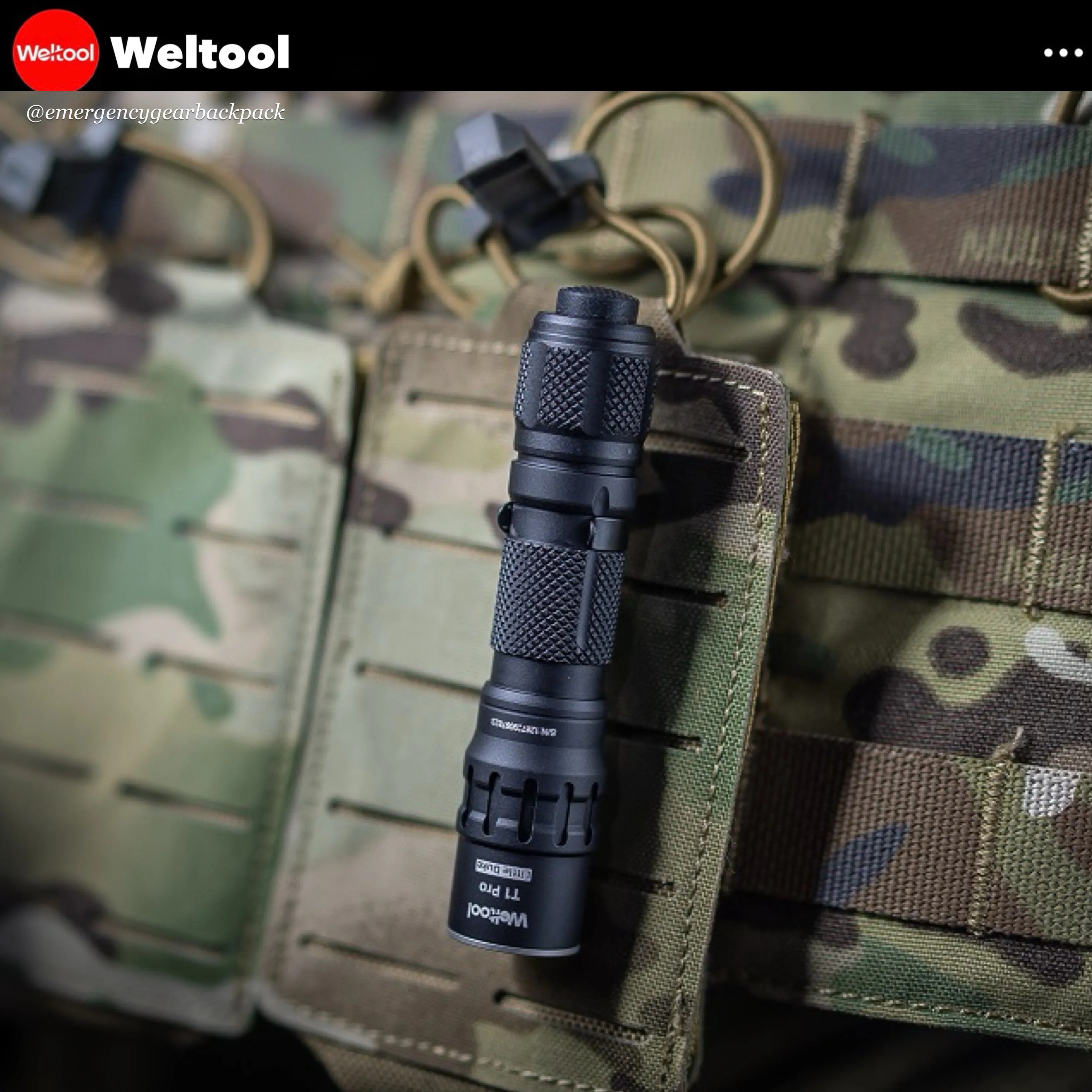 Weltool T1 Pro TAC Tactical Flashlight 540 Lumens 290M
