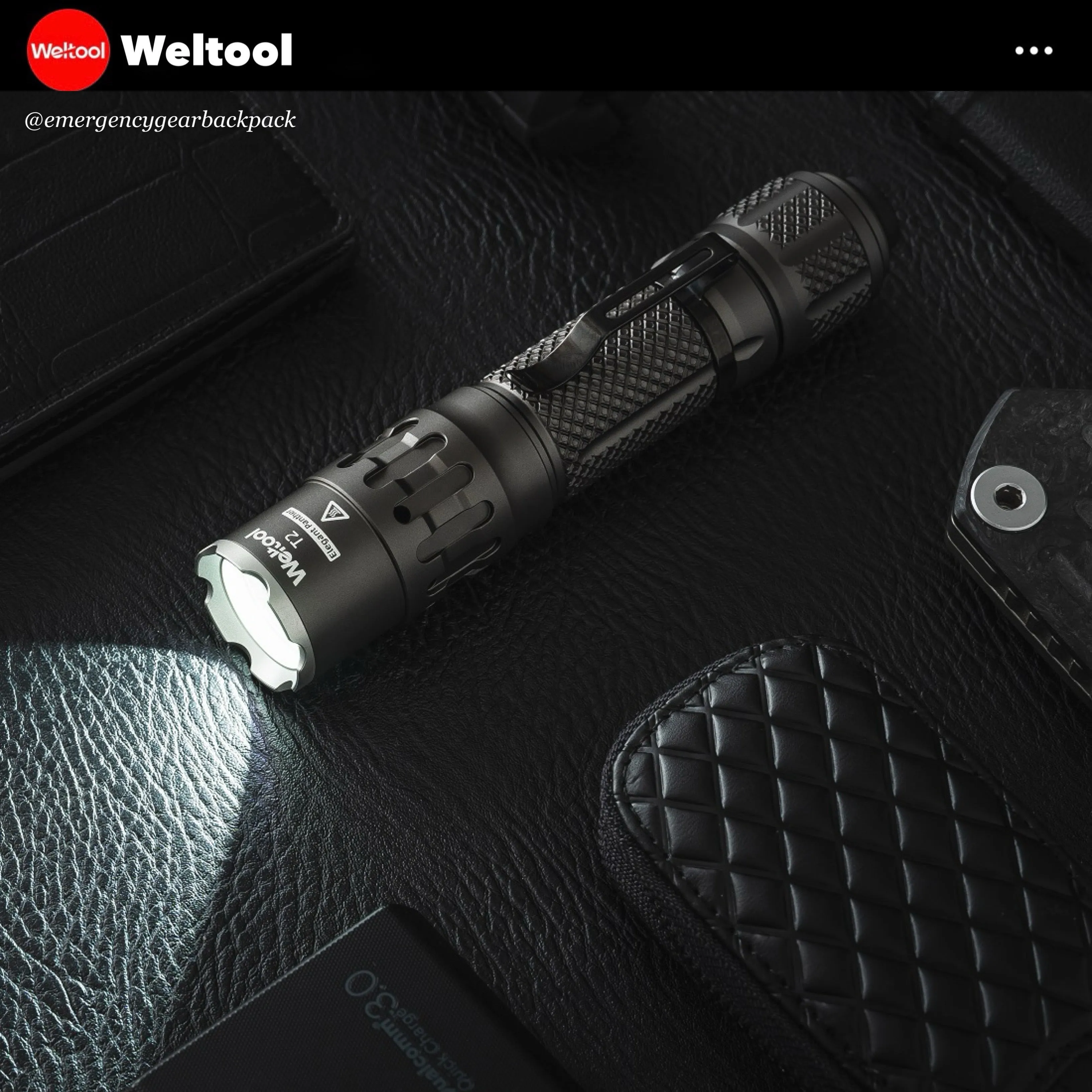 Weltool T2 TAC Tactical Flashlight 1900 Lumens 431M