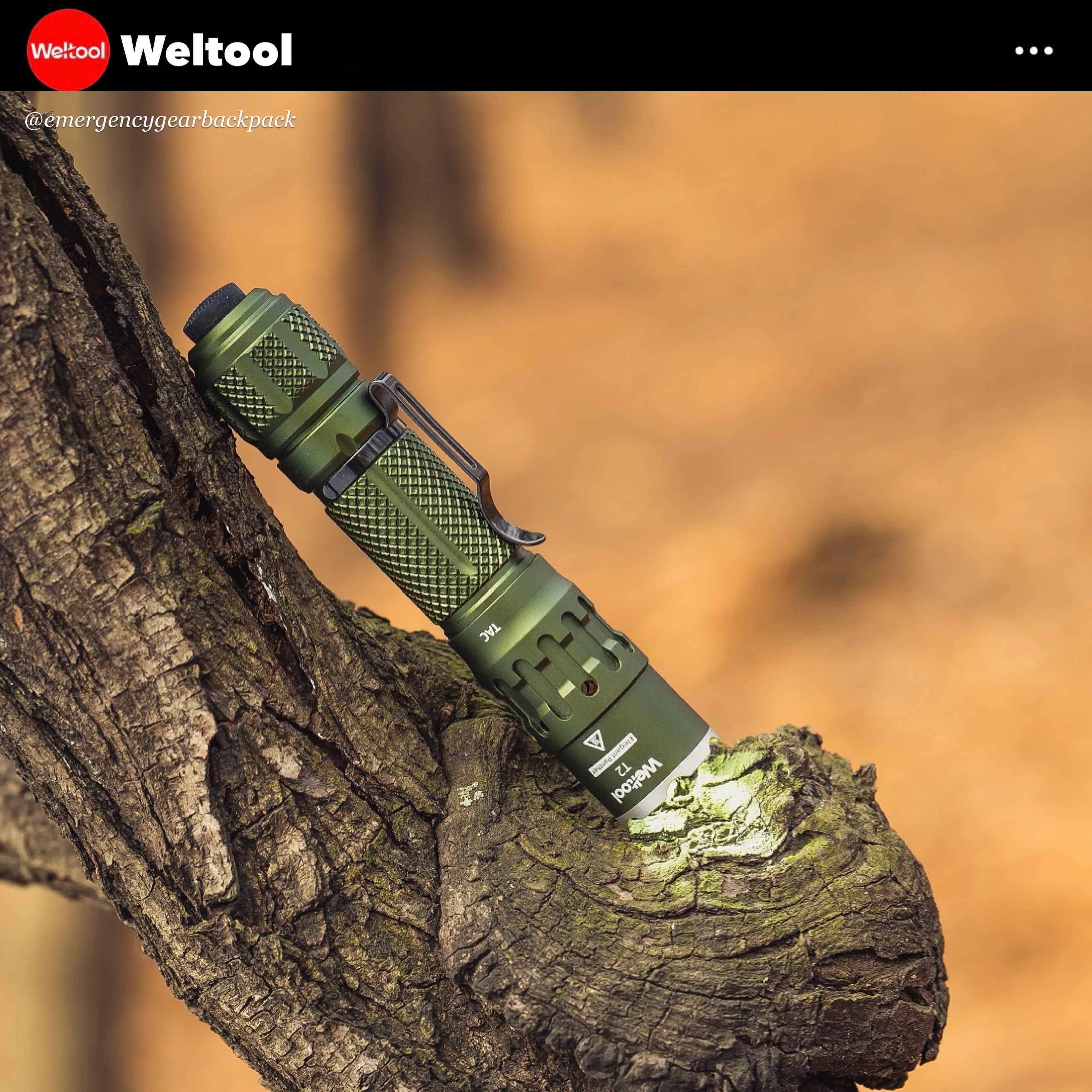 Weltool T2 TAC Tactical Flashlight 1900 Lumens 431M