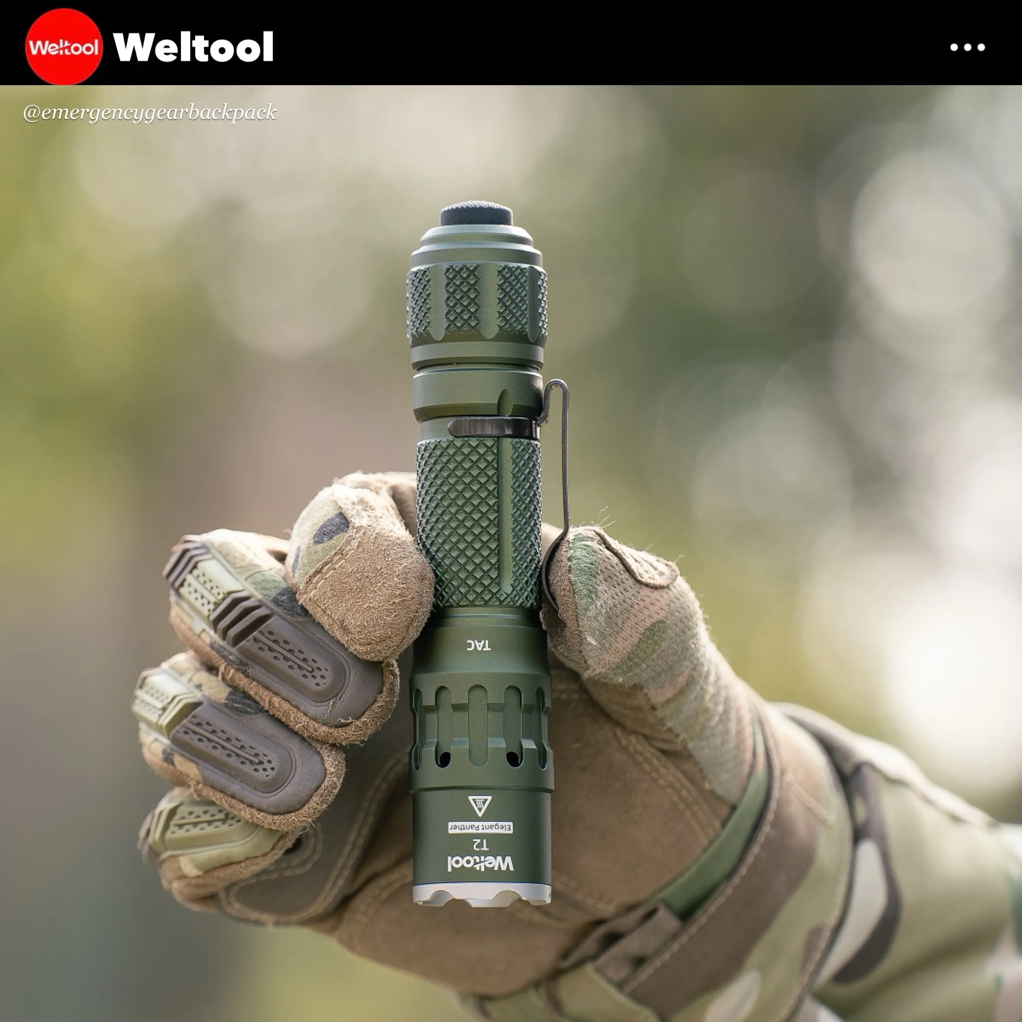 Weltool T2 TAC Tactical Flashlight 1900 Lumens 431M