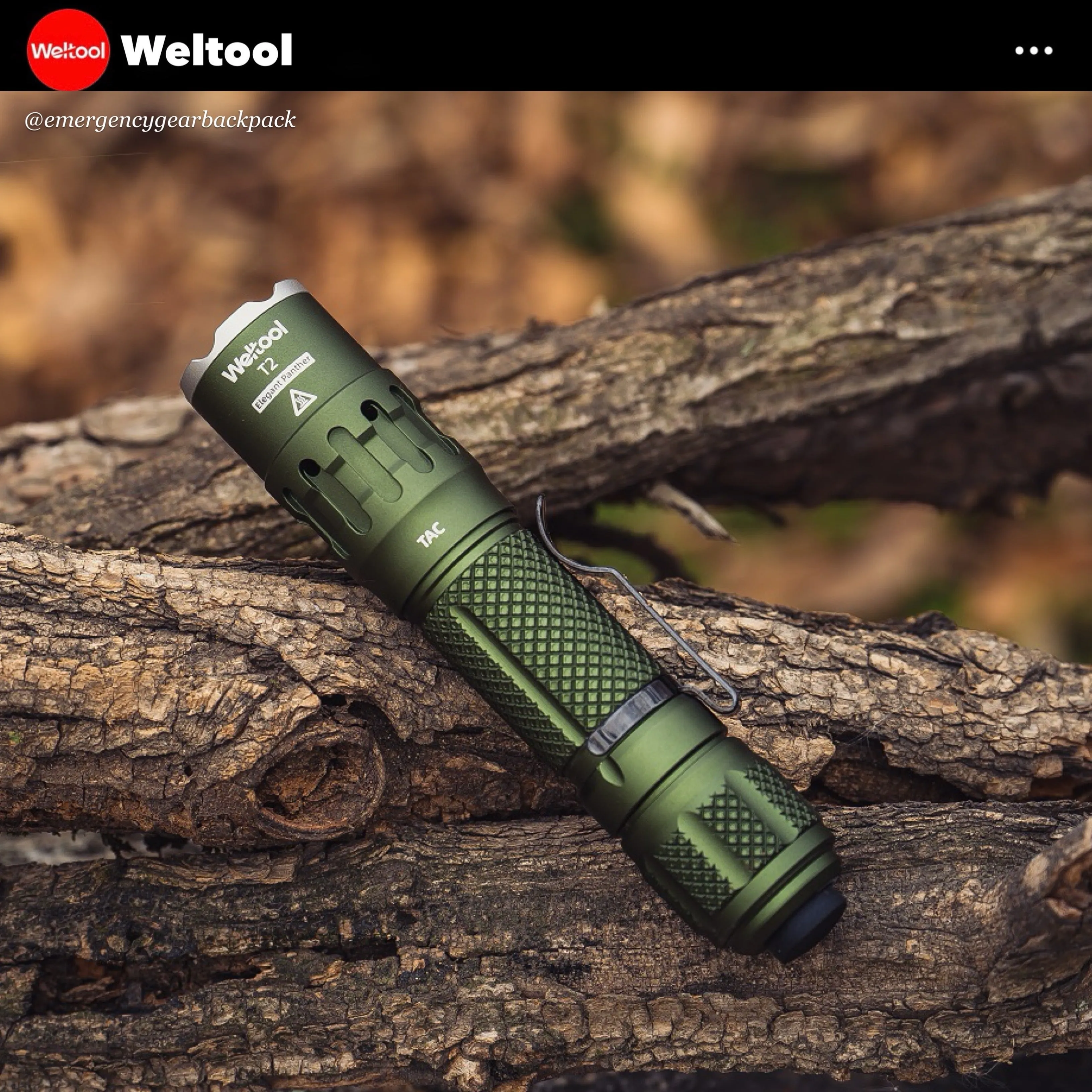 Weltool T2 TAC Tactical Flashlight 1900 Lumens 431M