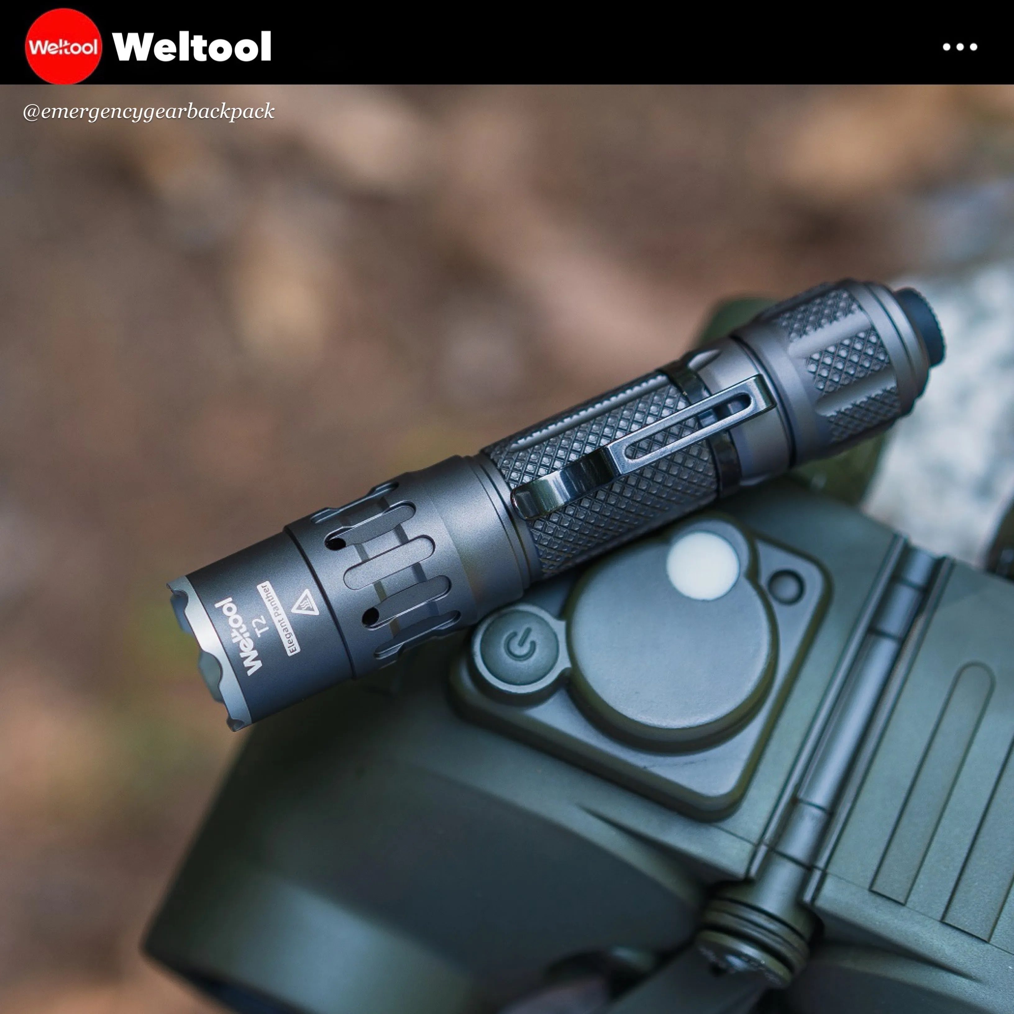 Weltool T2 TAC Tactical Flashlight 1900 Lumens 431M