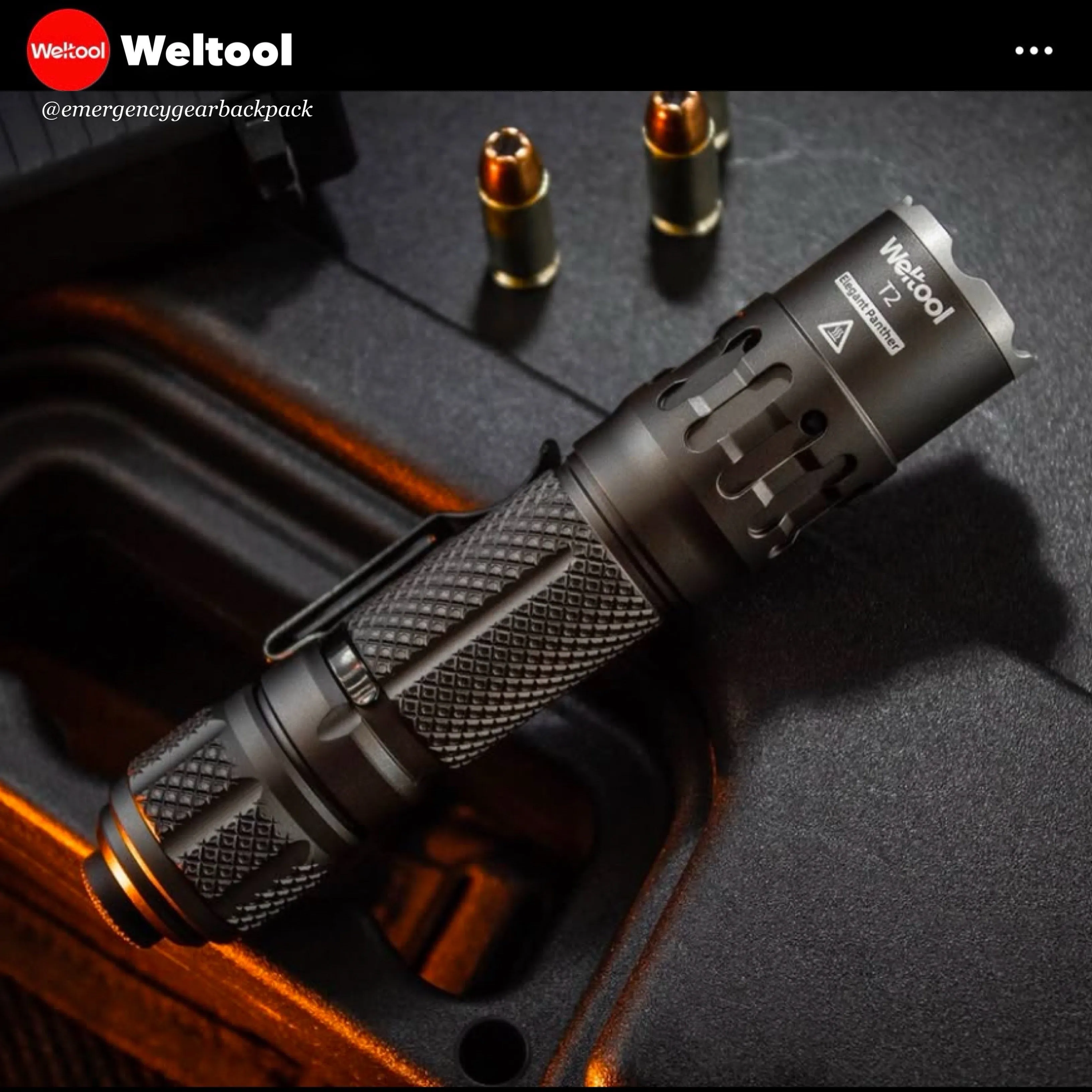 Weltool T2 TAC Tactical Flashlight 1900 Lumens 431M