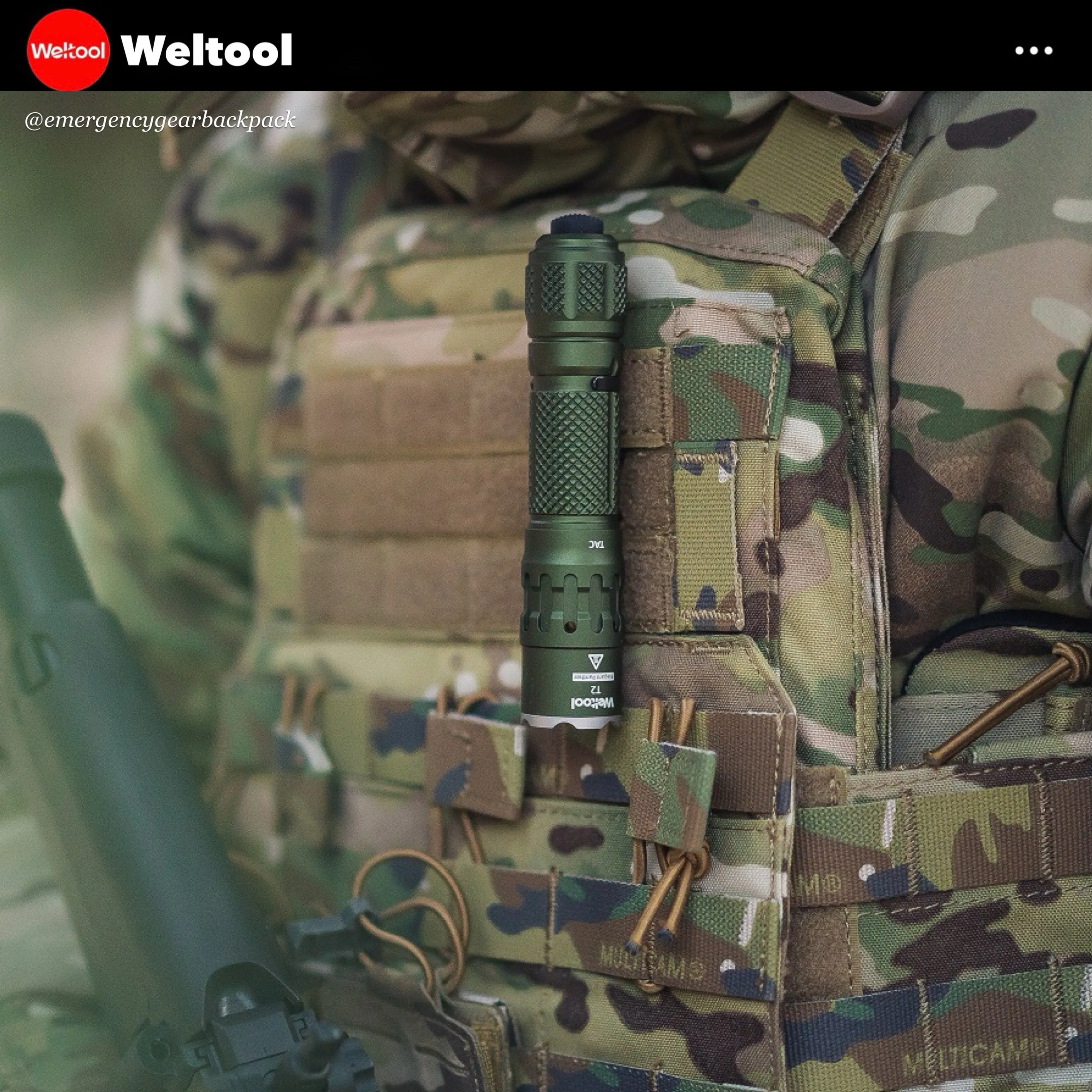 Weltool T2 TAC Tactical Flashlight 1900 Lumens 431M