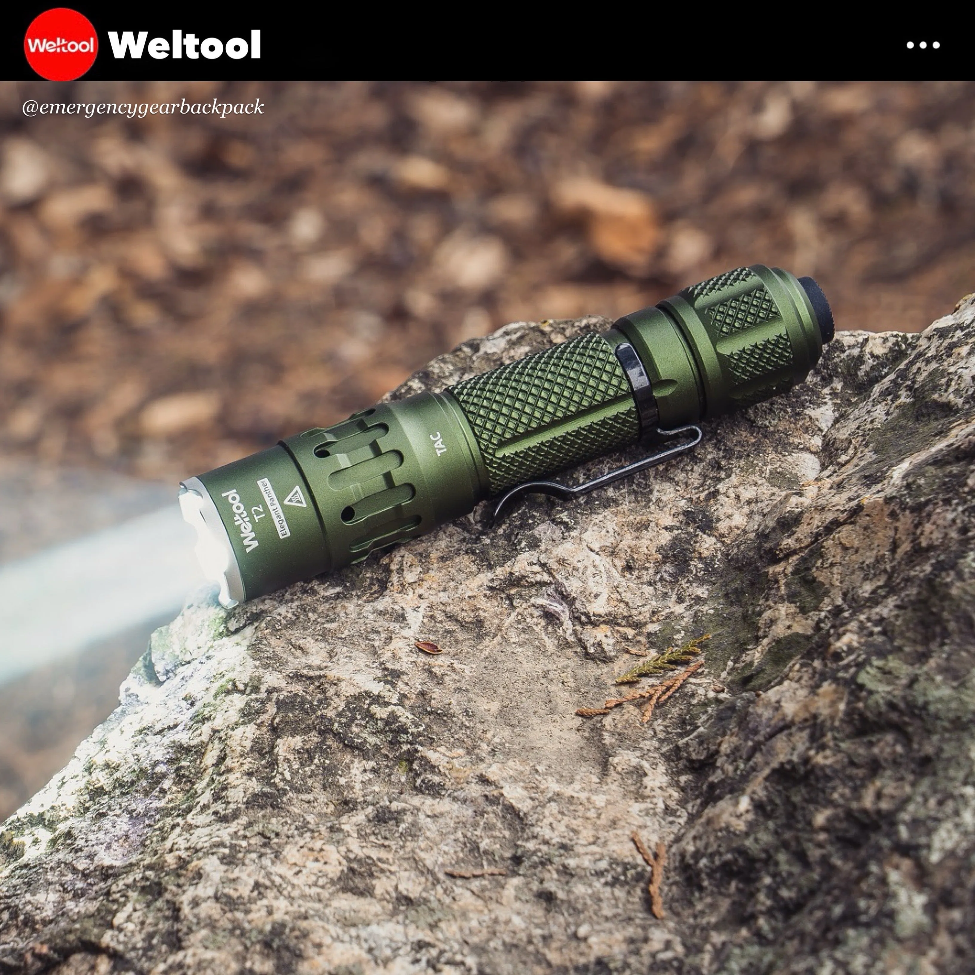 Weltool T2 TAC Tactical Flashlight 1900 Lumens 431M