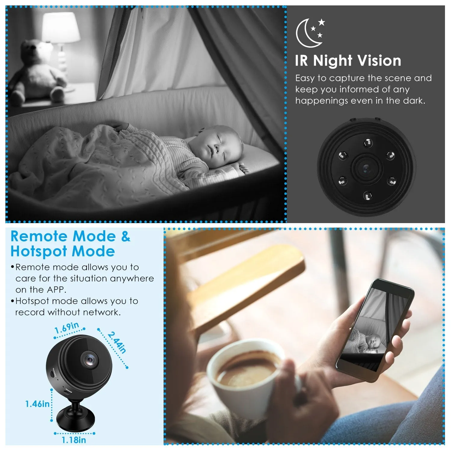 WIFI IP Home Security Camera 1080P Full HD with 32GB MMC Card