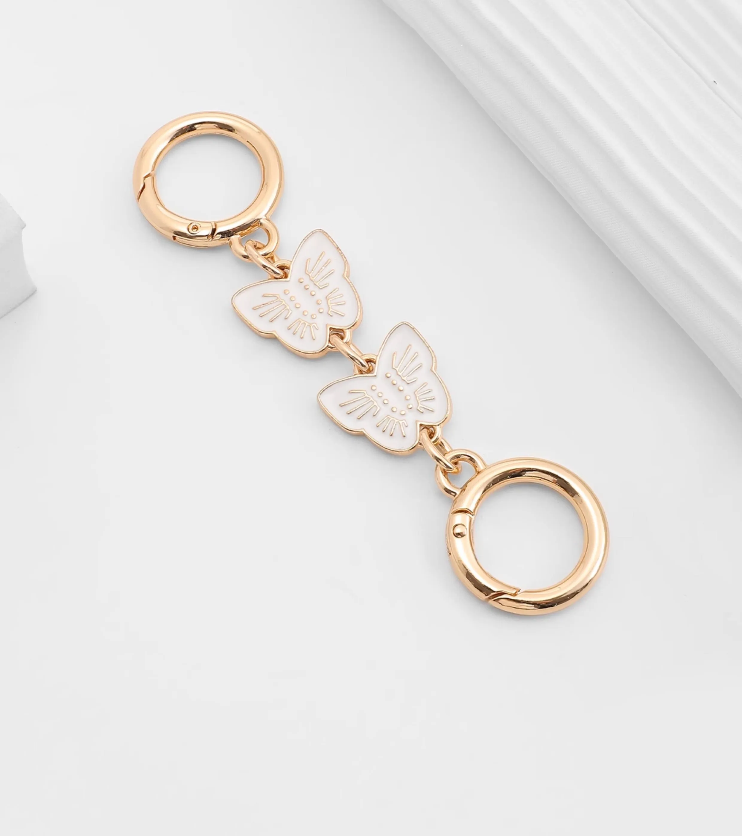 WILLOW Bag strap extension chain, metal butterfly extension chain, pink bag chain accessory