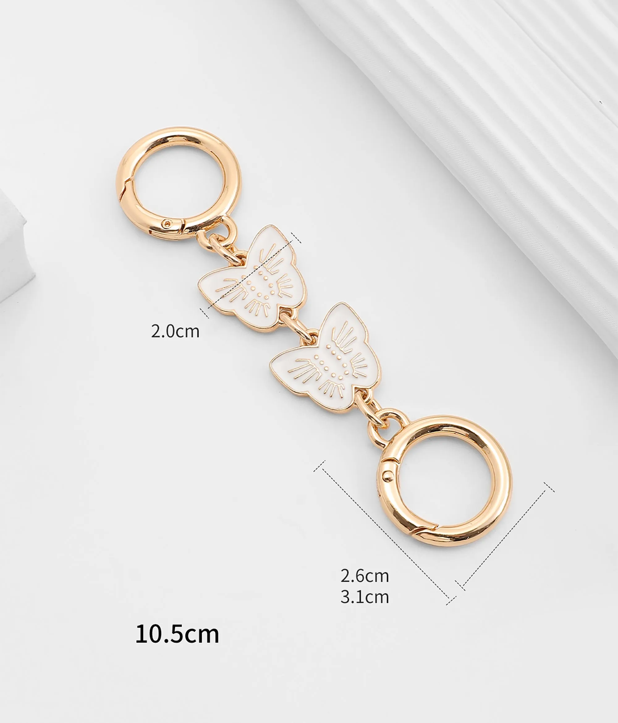 WILLOW Bag strap extension chain, metal butterfly extension chain, pink bag chain accessory