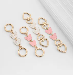 WILLOW Bag strap extension chain, metal butterfly extension chain, pink bag chain accessory