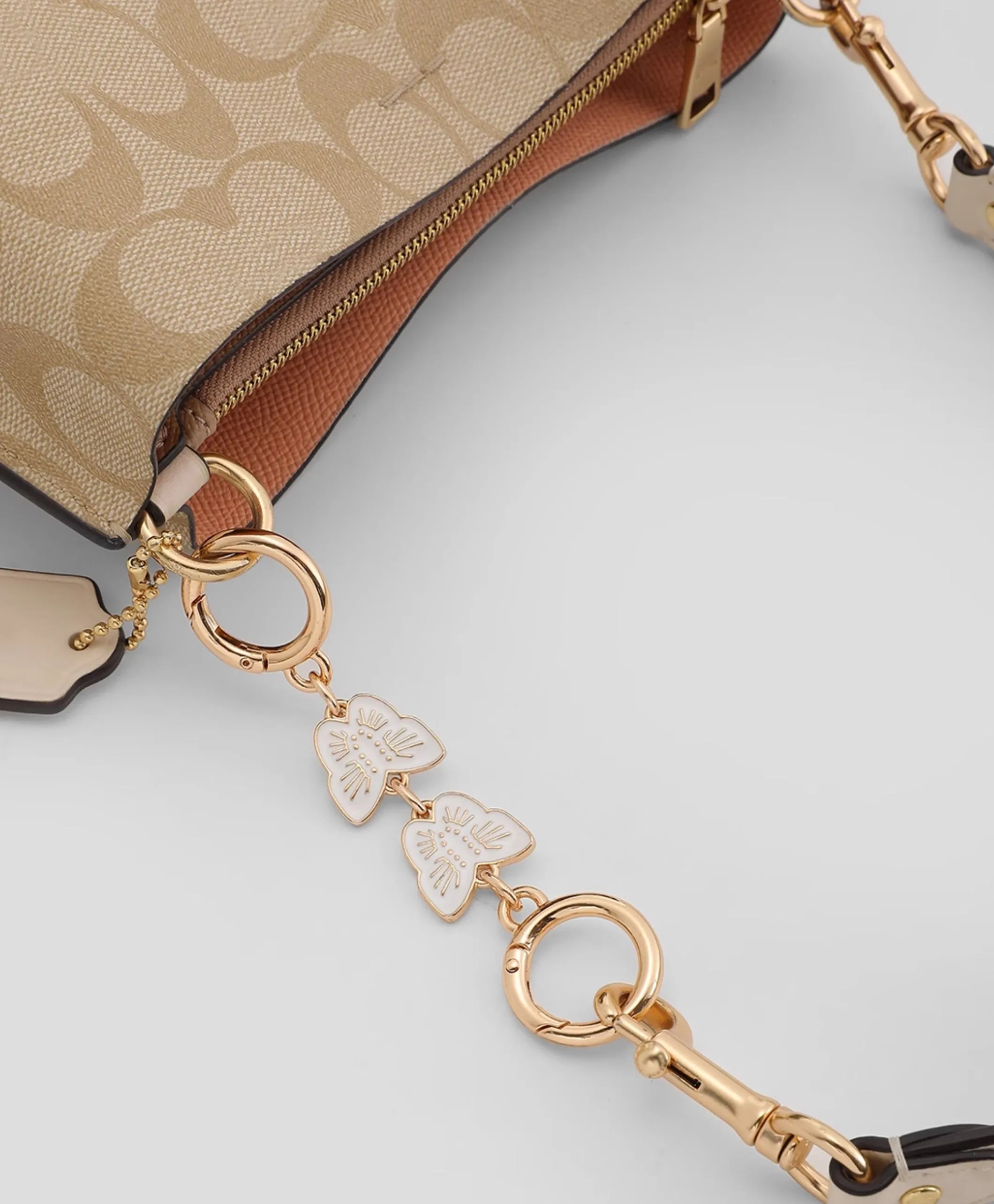 WILLOW Bag strap extension chain, metal butterfly extension chain, pink bag chain accessory