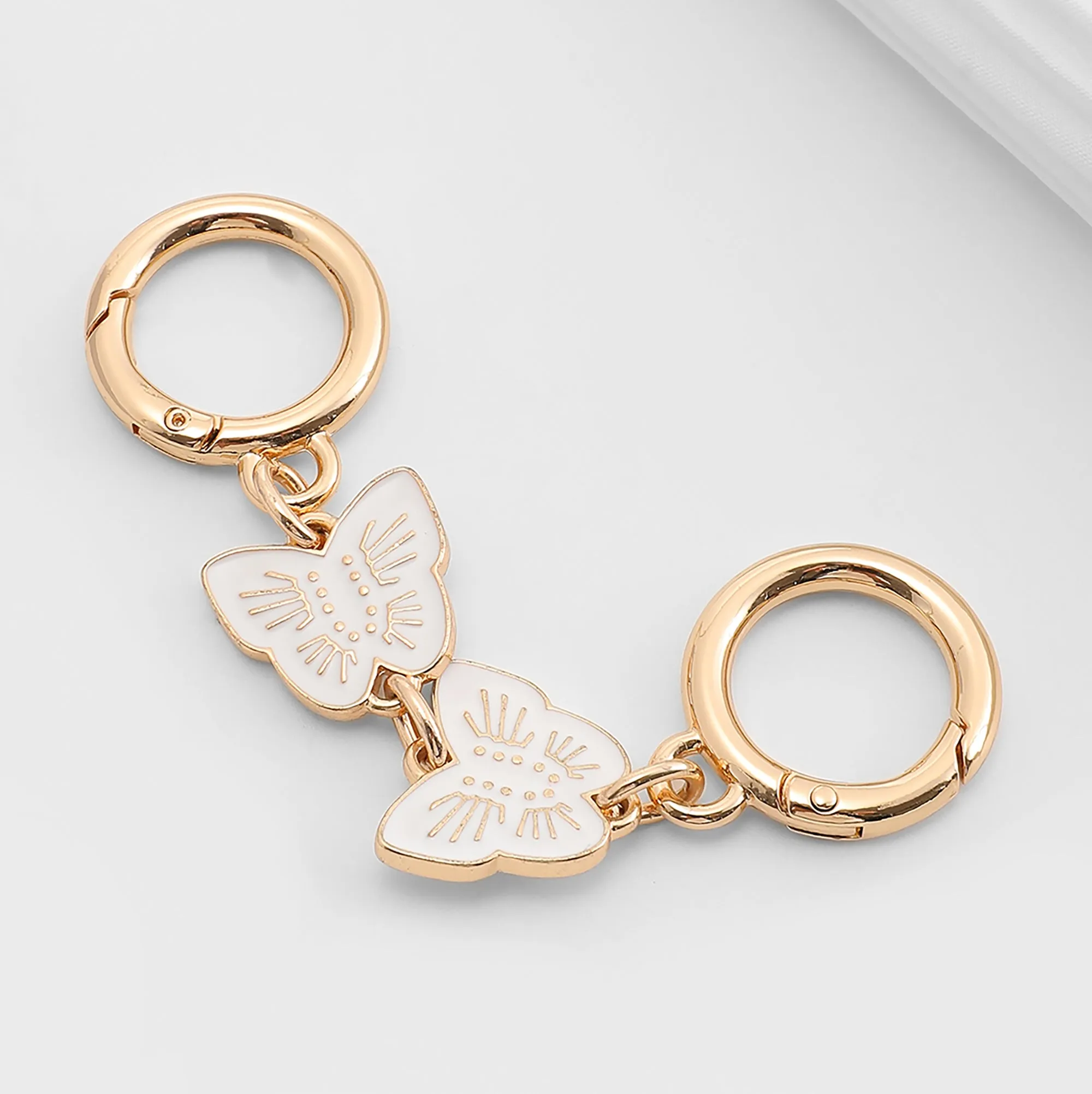 WILLOW Bag strap extension chain, metal butterfly extension chain, pink bag chain accessory